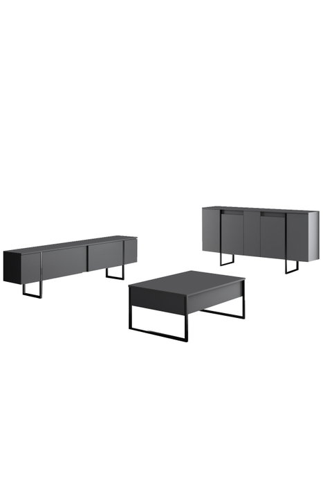 Hanah Home Conjunto de Muebles de Salón Luxe en Nogal y Negro Hanah Home Conjunto de Muebles de Salón Luxe en Nogal y Negro
